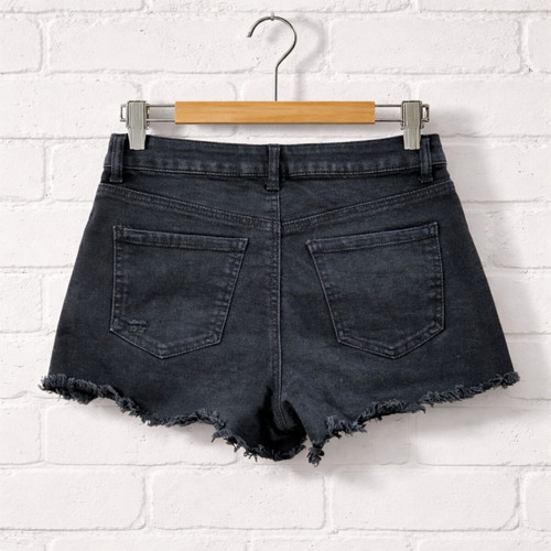 Wax Jean denim shorts used, black, size S/XS, cotton