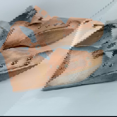 Кожени сандали на висок ток Carlo Pera употребявани, кафяви, номер 38