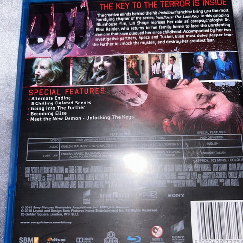 Insidious The Last Key Blu-ray new with Greek subtitles