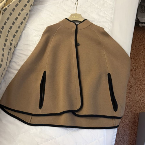 Cape knitted, like new, black and beige, size M