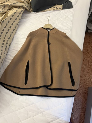 Cape knitted, like new, black and beige, size M
