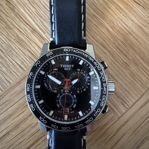Tissot Supersport Chrono Quartz watch like new, black, men's