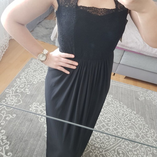 Long dress with lace new, size XS, black
