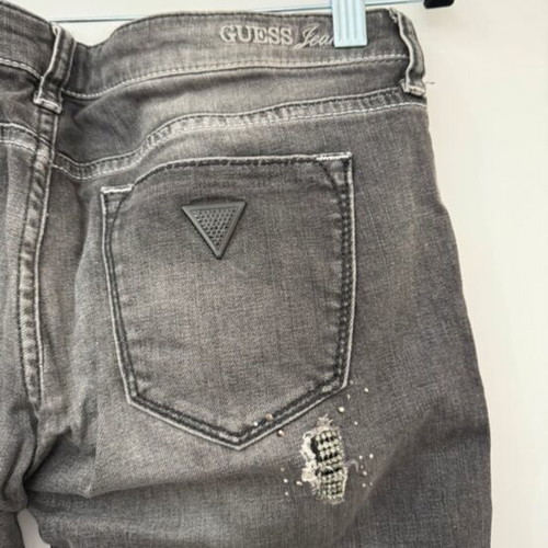Guess jeans like new with rhinestones, black and grey, size M