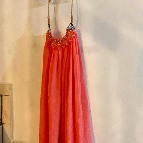 Summer dress new, one size, pink-red