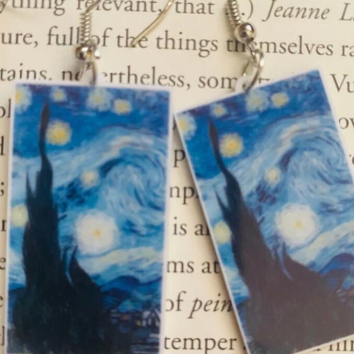 Starry Night earrings set by Vincent Van Gogh new, lightweight