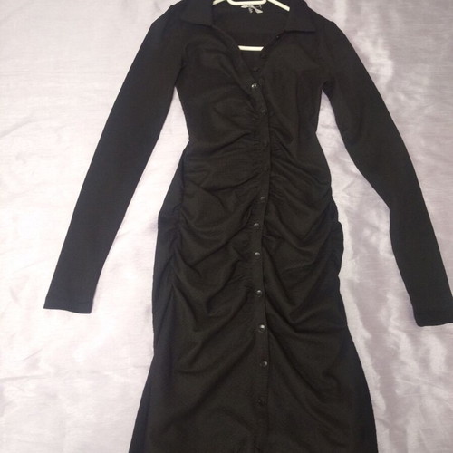 Shirt dress new, midi, black, size XS