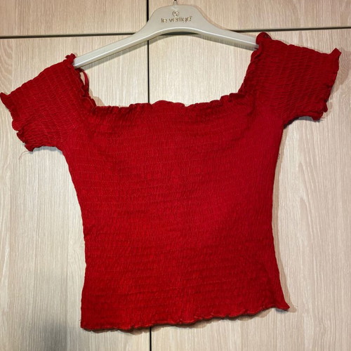 Stradivarius red blouse new, size S with stretch