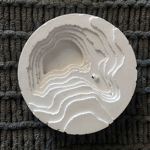 Handmade white concrete decorative piece, minimal decor base for air plants
