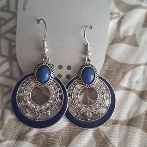 Earrings new, gift item, grey and blue