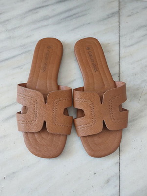 Slippers like new, brown, size 37