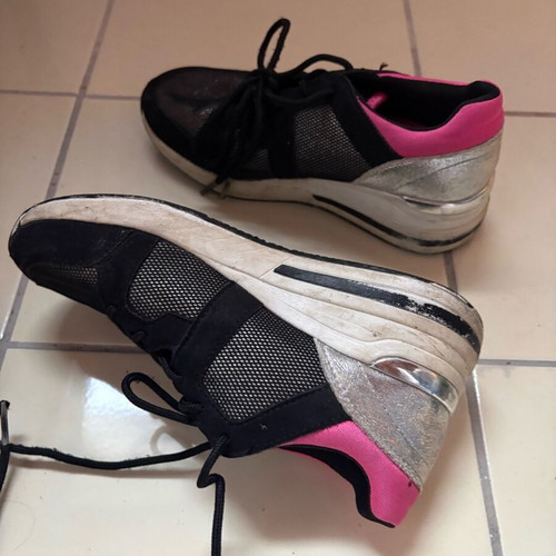 Venice 33 athletic shoes used, white and silver