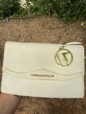 Trussardi white crossbody and shoulder bag used, convenient size