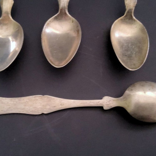 Vintage dessert spoons set of 4 used with crown design