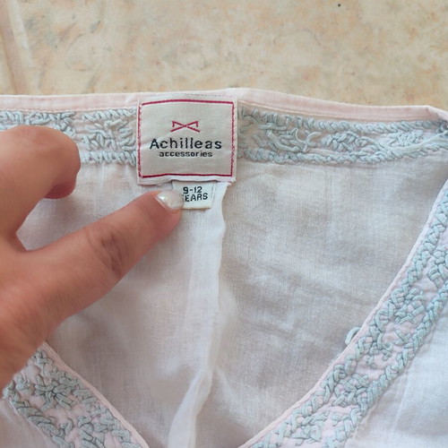 Achilleas Accessorize Cotton Caftan used, powder pink, size 9-12
