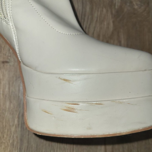 Mia ankle boots used, cream color, thick heel, size 39