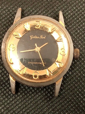 Ρολόι Golden Pearl vintage μεταχειρισμένο, antimagnetic, χρυσαφί