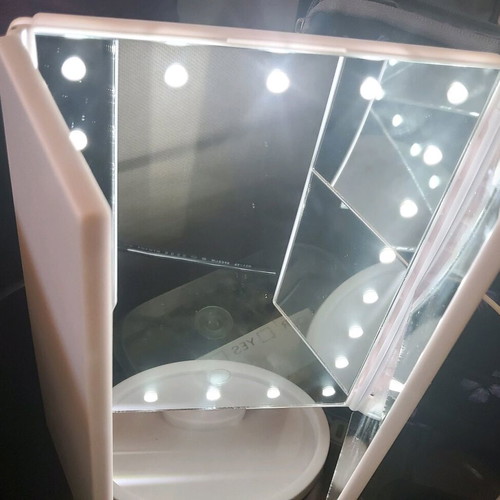 Triple makeup mirror with magnification and LED lighting new