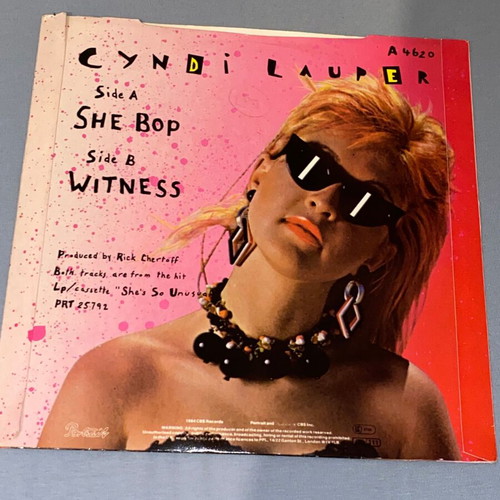 Cyndi Lauper She Bop promo 45 rpm vinyl, English, EX/NM condition