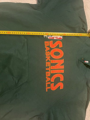 Sonics hoodie used, vintage athletic, green, size XL