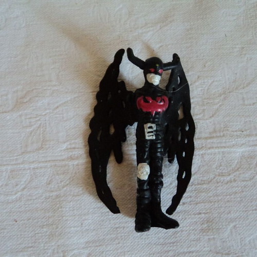 Small action figures used, approx. 8cm, including Power Rangers and Archaeopteryx