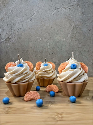 Cupcakes candles handmade new with clementine scent