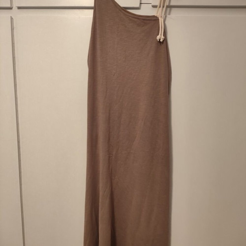 Women's beige maco top, like new, short front long back