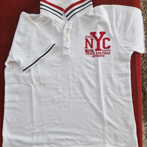 Energiers boys' t-shirt like new, size 140 cm, white and red