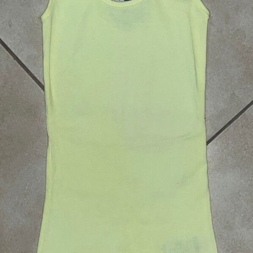 Superdry Women Tank Top pale yellow ribbed fabric size M like new