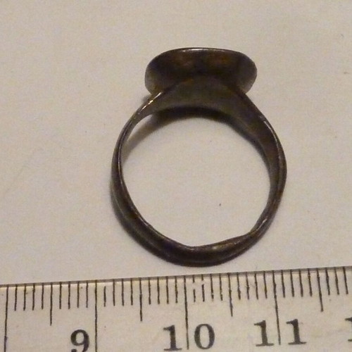 Renaissance bronze ring with decoration used