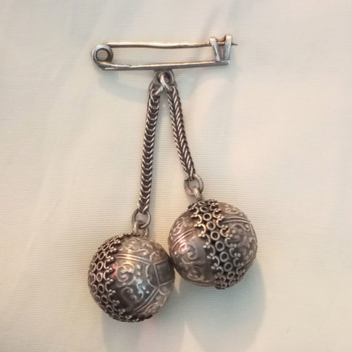 Silver pin old used, traditional, solid silver