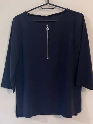 Maje blouse like new, long sleeve, zipper, blue, size S