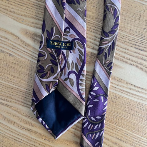 Tseklejis Vintage 70s Woven Pure Silk Tie, excellent condition