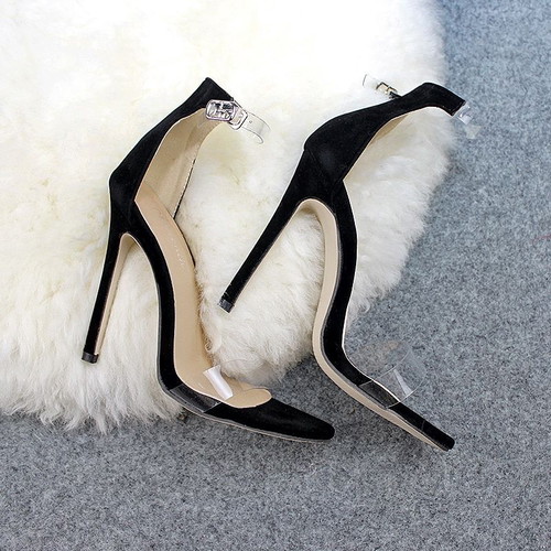 Hidden Fashion Sandals Size 38 New Black Transparent Strap