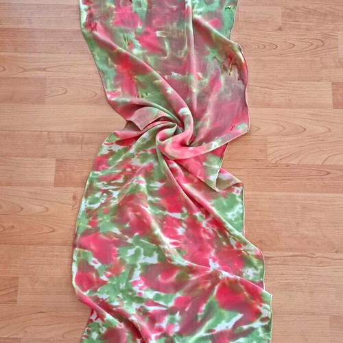 Silk scarves used, colorful, set of 2