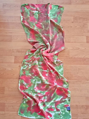 Silk scarves used, colorful, set of 2