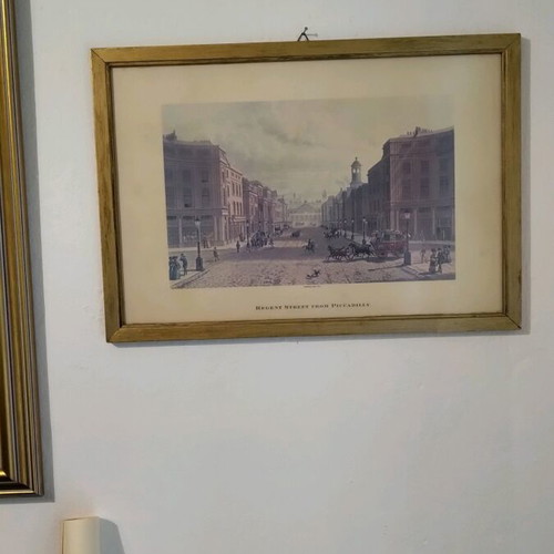 Lithography painting old London Pikkadilly like new, 46x32