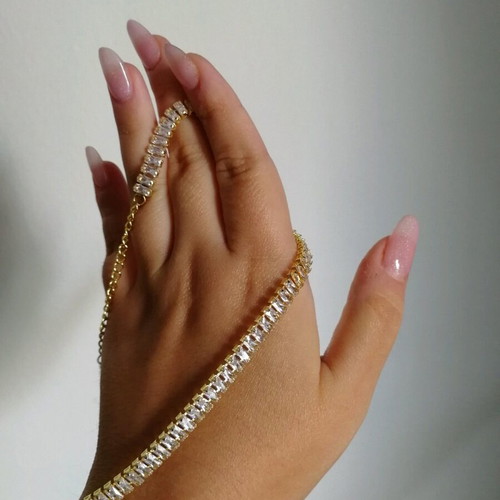 Anklet new gold with zircon