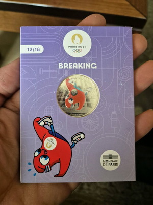 Silver coin 10€ new, Paris 2024 Olympic Games, Breaking theme