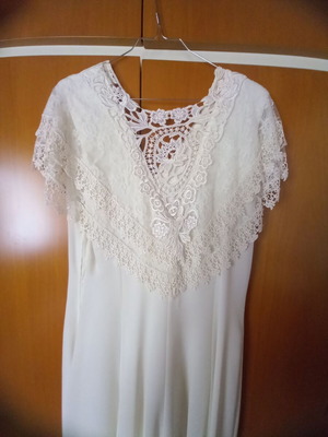 Vintage wedding dress like new, small, white and beige, Speed USA