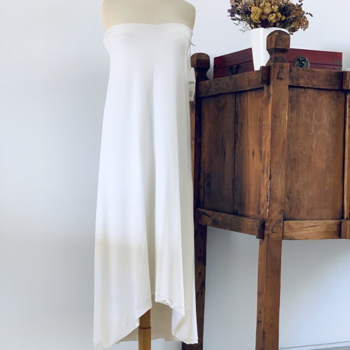 Ioanna Kourbela Asymmetric Long Strapless Dress new, white