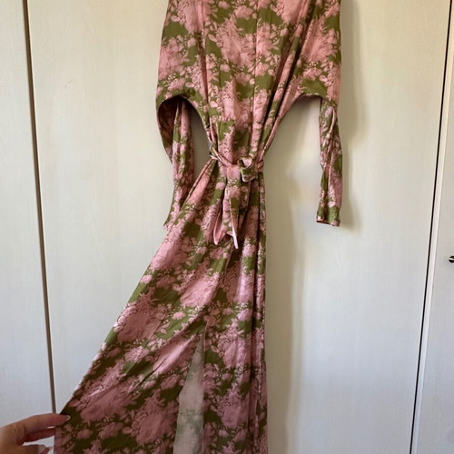 Milkwhite dress small, like new, pink and green