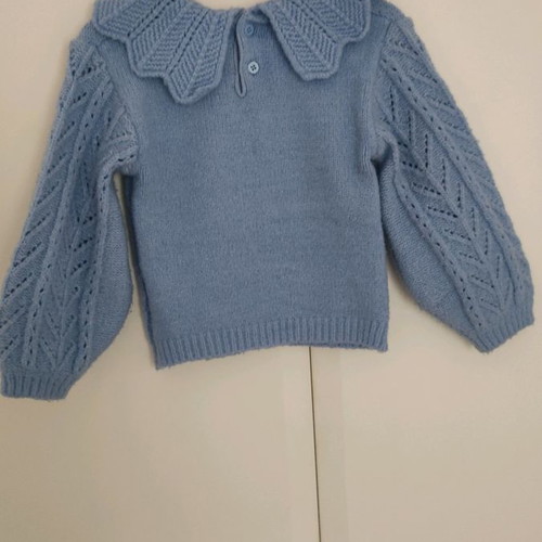 Primark knitted pullover for 9-12 months with large collar and puff sleeves