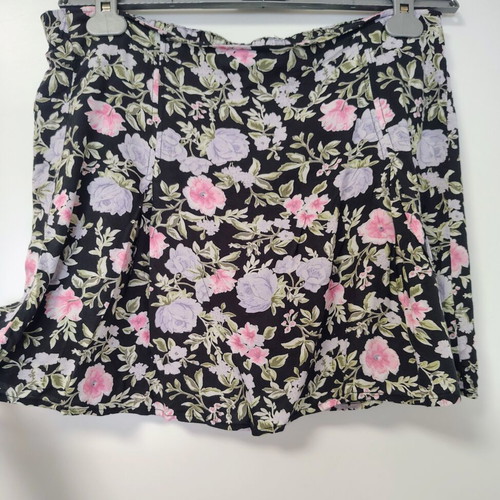 Floral skirt short with elastic, like new, H&M, multicolor, XL