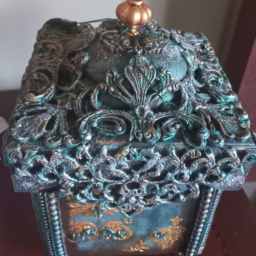 Decorative wooden box with decoupage techniques 30x20 cm new