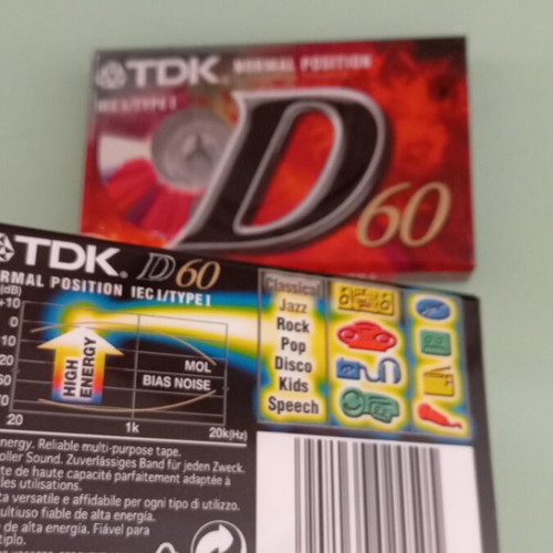 TDK D60 cassettes new, pack of 2