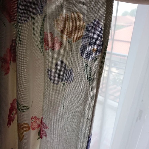 Cotton curtains with floral print like new, 1.00×2.50 m, set of two