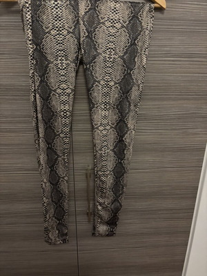 Leggings used, size S, black and brown snakeskin pattern