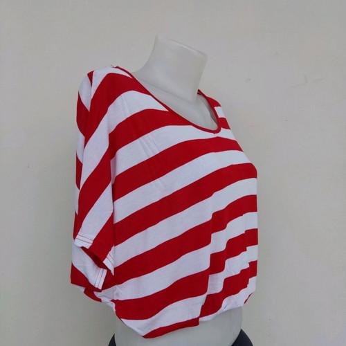 Striped blouse white-red S/M like new