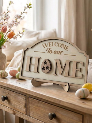 Wooden Welcome to our Home decoration new with Easter design